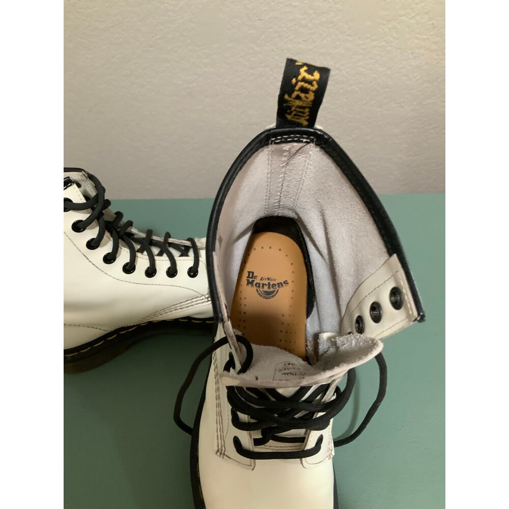 Dr. Martens combat  Women's White and Black Boots - Picture 6 of 7